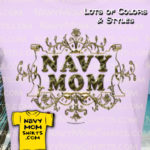 Navy Mom Shirts - 3D Gold Lettering by NavyMomShirts.com