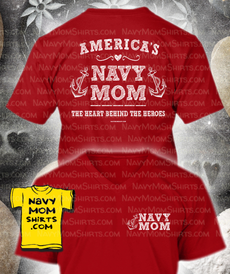 America's Navy Mom Heart Hero Red Friday Shirts by NavyMomShirts.com