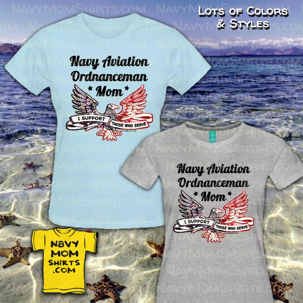 Proud Navy aviation ordnanceman mom shirts by NavyMomShirts.com