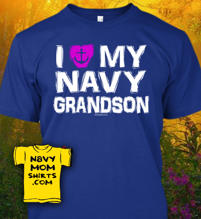 Navy Grandma Nana Shirts - I love my Navy Grandson by NavyMomshirts.com