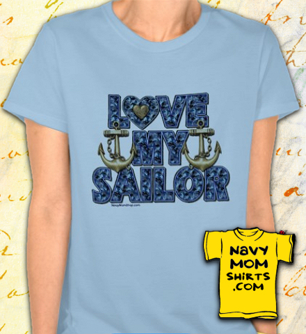 Love My Sailor Shirts Camo Letters by NavyMomShirts.com