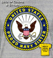 Proud Navy Sister Shirts by NavyMomShirts.com