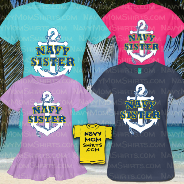 Navy Sister Shirts White Anchor by NavyMomShirts.com