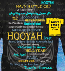 US Navy Shirts and Hoodies Hooyah with Anchor by NavyMomShirts.com