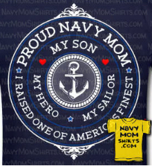 Proud Navy Mom Shirts - My Son My Hero My Sailor Shirts at NavyMomShirts.com