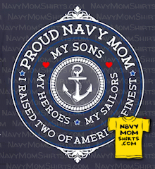 Proud Navy Mom Shirts for 2 Navy Sons - two Sailors at NavyMomShirts.com