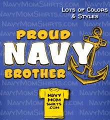 Bold Navy Proud Navy Brother Shirts with Anchor by NavyMomShirts.com