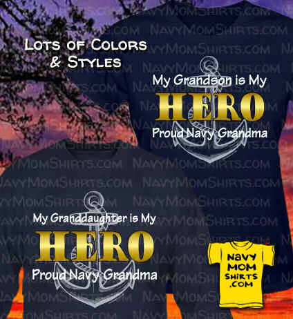 Navy Grandma Shirts My Grandson is My Hero by NavyMomShirts.com