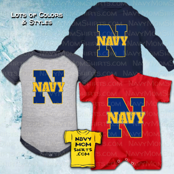 Navy baby onesie Navy toddler hoodies by NavyMomShirts.com