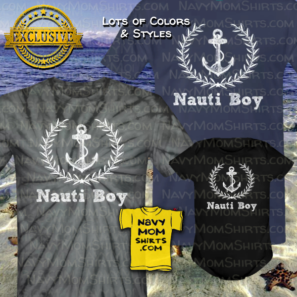 Mens Nautical Shirts - Nauti Boy by NavyMomShirts.com