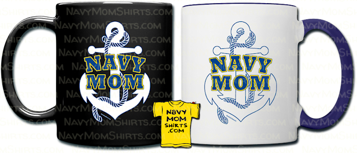 Navy Mom Mugs with Anchor by NavyMomShirts.com