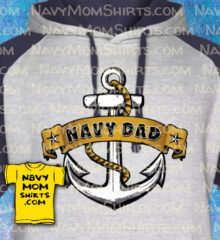Navy Dad Hooded Sweatshirt with Anchor by NavyMomShirts.com