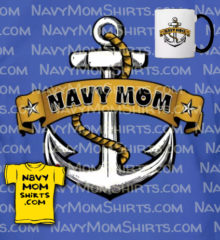 Navy Mom anchor shirts and mugs by NavyMomShirts.com