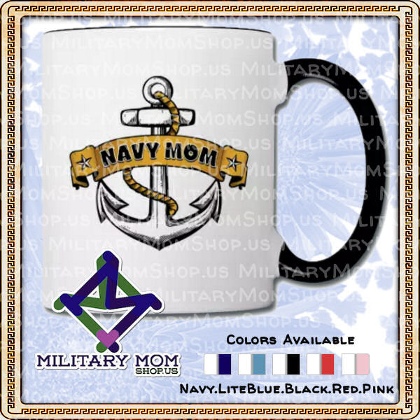 Navy Mom Mug Anchor Banner at MilitaryMomShop.us
