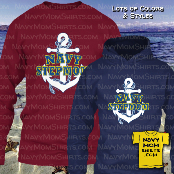 Navy StepMom sweatshirts and hoodies with anchor by NavyMomShirts.com