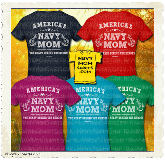 Navy Mom Heart Heroes Shirt designed by NavyMomShirts.com