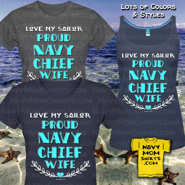 Proud Navy Chief Wife Shirts, Sweatshirts, Hoodies and Tank Tops by NavyMomShirts.com