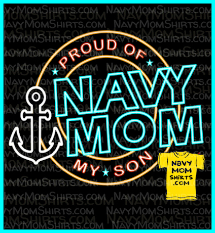 Navy Mom t shirts - retro neon sign by NavyMomShirts.com