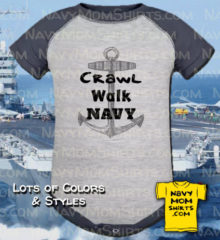 Navy Baby Onesie - Crawl Walk Navy by NavyMomShirts.com
