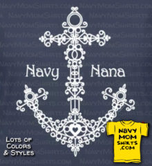 Navy Nana Shirts - Doodle Anchor by NavyMomShirts.com