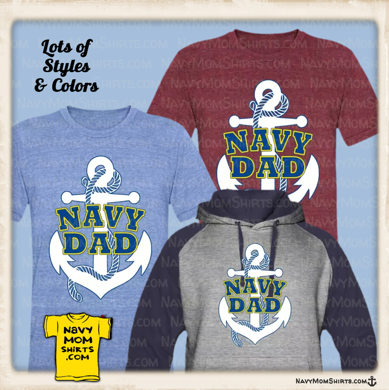 Navy Dad shirt sweatshirt jersey hoodie white anchor designed by NavyMomShirts.com