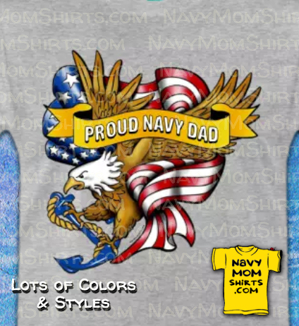 Navy Dad Shirt Eagle Anchor Flag by NavyMomShirts.com