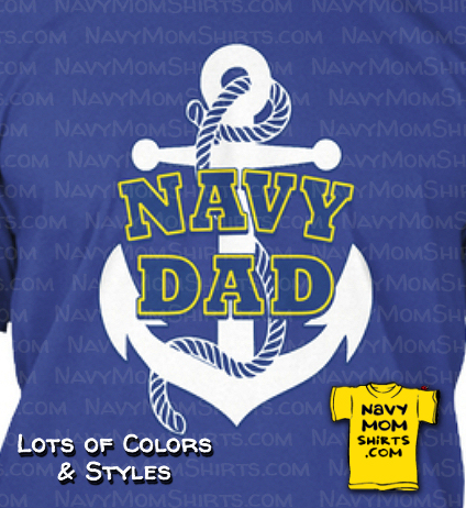 Navy Dad shirts White Anchor designed by NavyMomShirts.com
