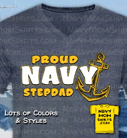 Navy Stepdad Shirt Bold by NavyMomShirts.com