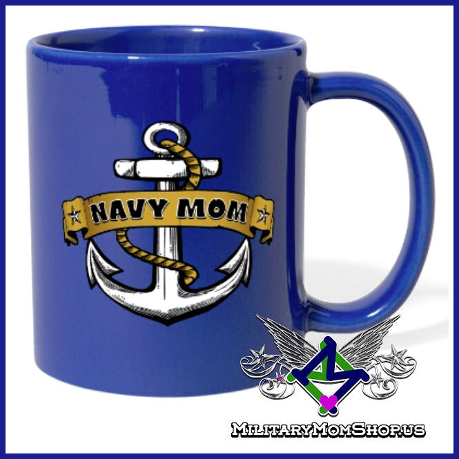 Navy Mom Coffee Mug Anchor Banner by NavyMomShirts.com