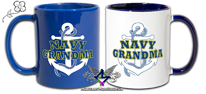 Navy Grandma Coffee Mug designed by NavyFamilyShirts.com for MilitaryMomShop.us
