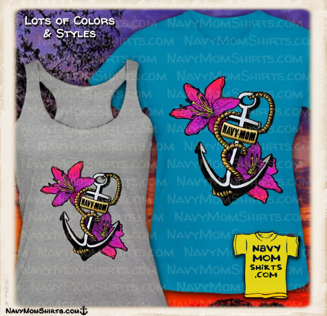 Anchor and Flowers shirts designed by NavyFamilyShirts.com