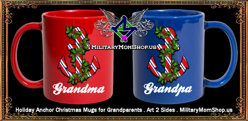 Navy Christmas Coffee Mug Family Holiday Mugs for Grandma and Grandpa at MilitaryMomShop.us