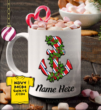 Personalized Navy Christmas Mugs at NavyMomShop.com and NavyMomShirts.com