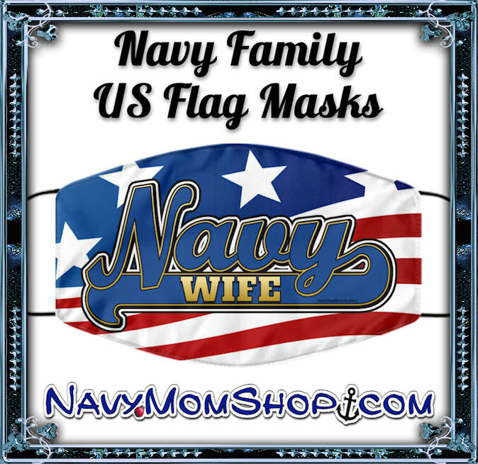 Navy Wife Face Mask - Matching US Flag Navy Family Masks