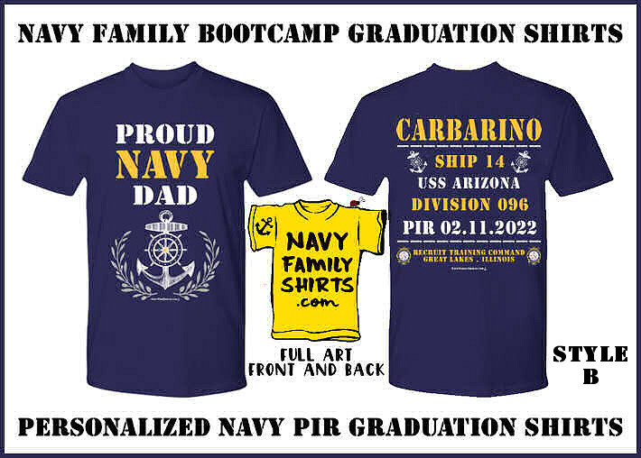 personalized navy pir bootcamp graduation shirts for 2022 mom dad family