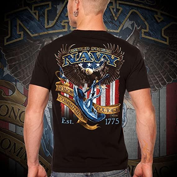 us navy eagle anchor flag shirt