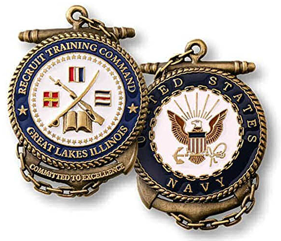 US Navy Recruit Training Command Great Lakes Illinois Challenge Coin