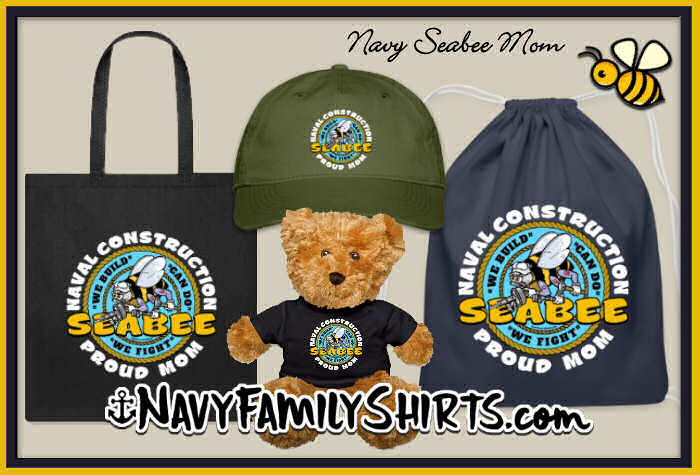 Navy Seabee Mom Tote Bag Back Pack Hat and Gifts by Navy Family Shirts