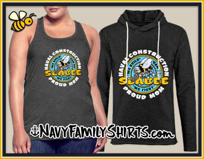 Navy Seabee Mom Tank Top and Hoodie by NavyFamilyShirts.com