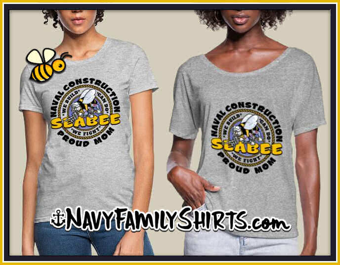 Navy Seabee Mom Shirts Hoodies Gifts by Navy Family Shirts