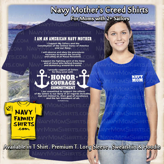 Navy Mother's Creed Shirt Mom with 2+ Sailors by NavyFamilyShirts.com